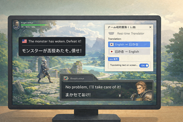 画面上の英語/日本語をリアルタイム翻訳するWindowsアプリを作った